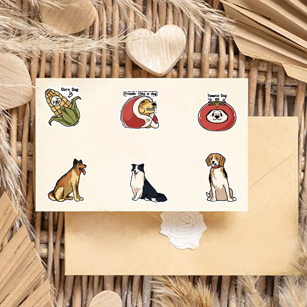 50PCS Cartoon Cute Dog Graffiti Stickers Waterproof Decals for Laptops Skateboards Guitars Luggage Phones Scrapbook