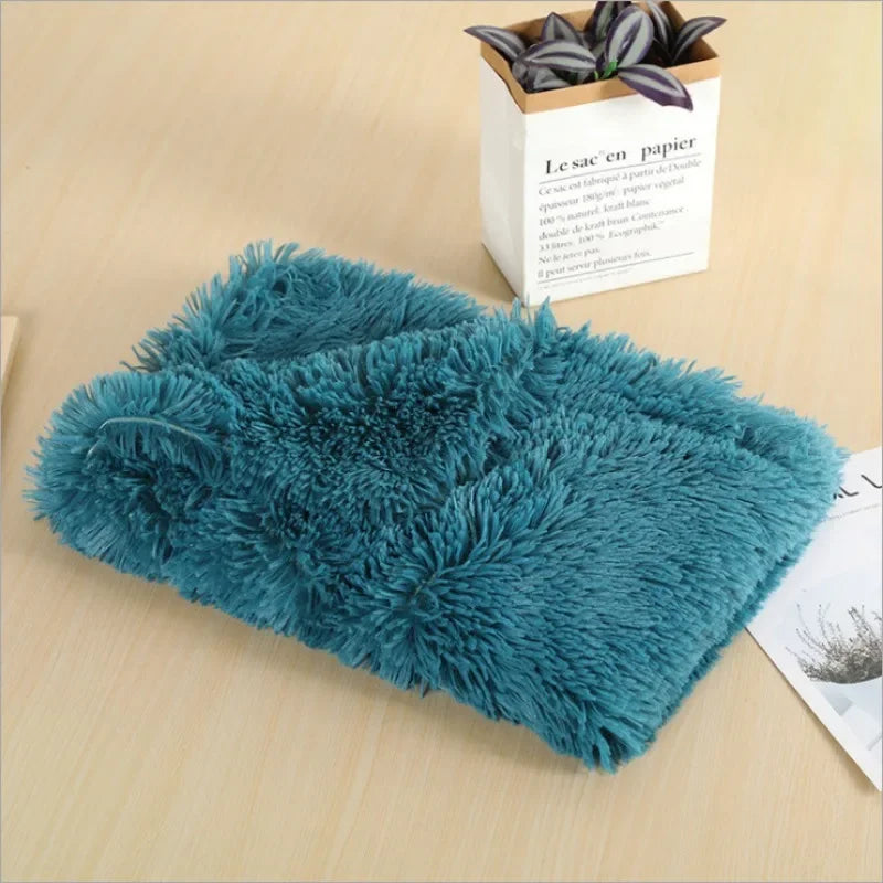 Soft Pet Blanket Mat Warm Dog Cat Sleeping Bed Mats Kennel Washable Long Plush Dogs Blankets Cover Winter Dog Supplies
