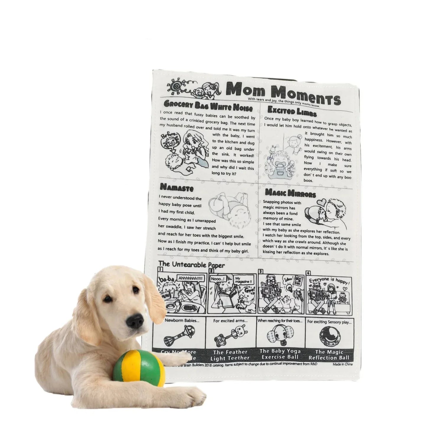 the NEWS DOG - Bite-Resistant Newspaper Dog Toys, Funny Squeaky Sounder, Sounding Paper Small/Medium Chew Dog Toys, French Bull, Easy Clean, Puppy