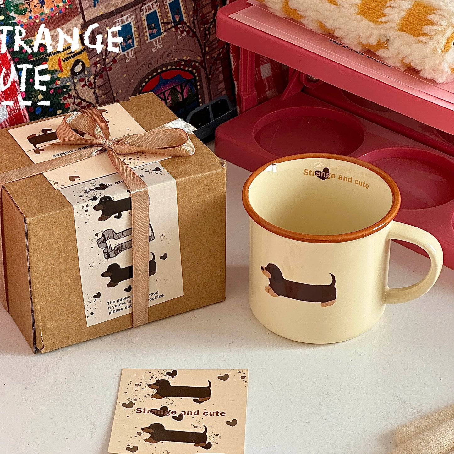 the DACHSHUND DELIGHT BREW MUG - Cute Dachshund Dog Coffee Mug, Funny Novelty Ceramic Teacup, Dishwasher Microwave Safe, Home Ideal Gifts for Men/Women