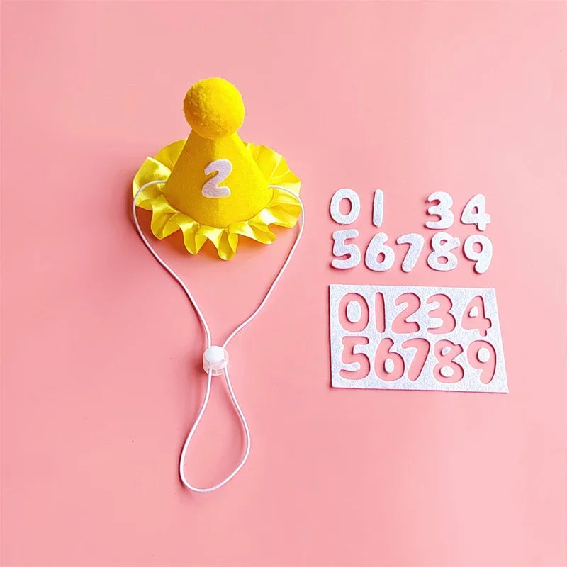 Dog Birthday Scarf Hat Set Cat Birthday Party Supplies Pet Scarf Puppy Birthday Lace Hat Scarf for Small Medium Dog Pet