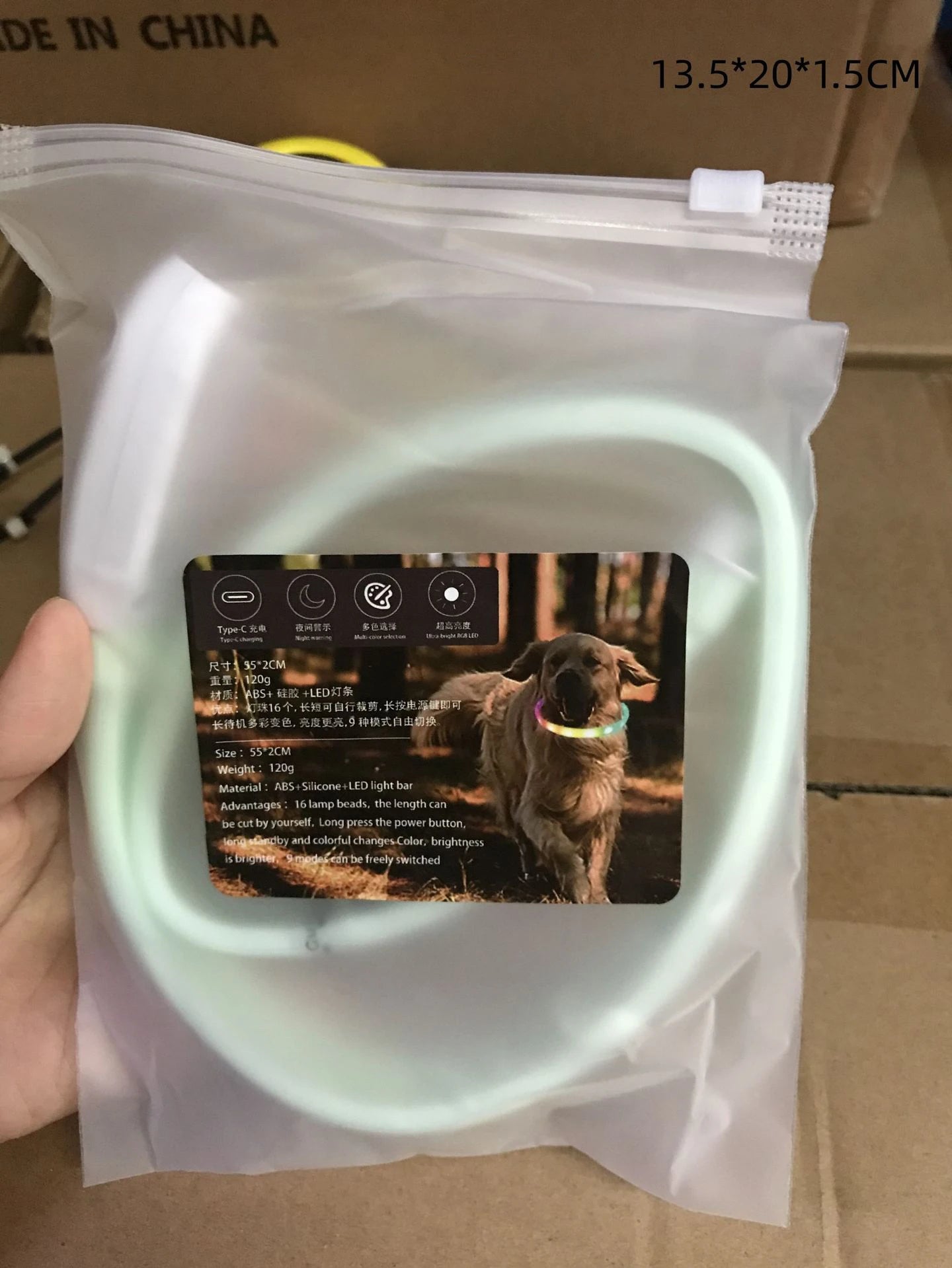 the GLOWGUARD COLLAR - USB Rechargeable Glowing Collar for Large and Small Dogs, LED Glowing Dog Collar - 9 Flashing Modes - Adjustable Soft Silicone Collar