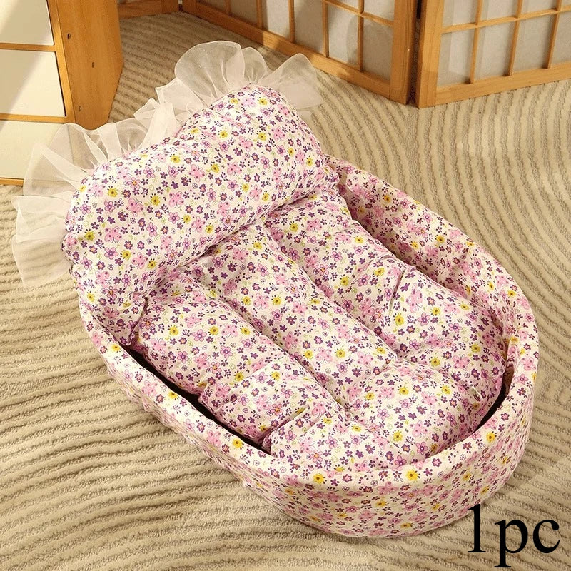 Macaron Color Dog Bed Pet Kennel Four Seasons Universal Winter Dopamine Cat Nest Deep Sleeping Nest Pet Supplies