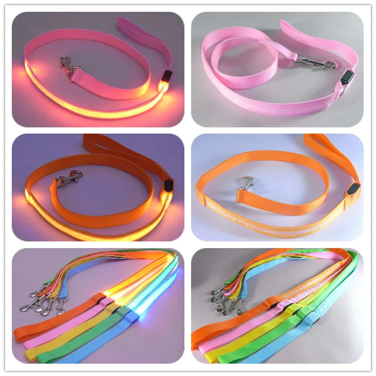 the GLOWTRAIL LED LEASH - LED Light Up Dog Leash, Luminous Rope Lead Leash for Dog Safety, Flashing Glowing Dog Leash, Electronic Pet Accessories