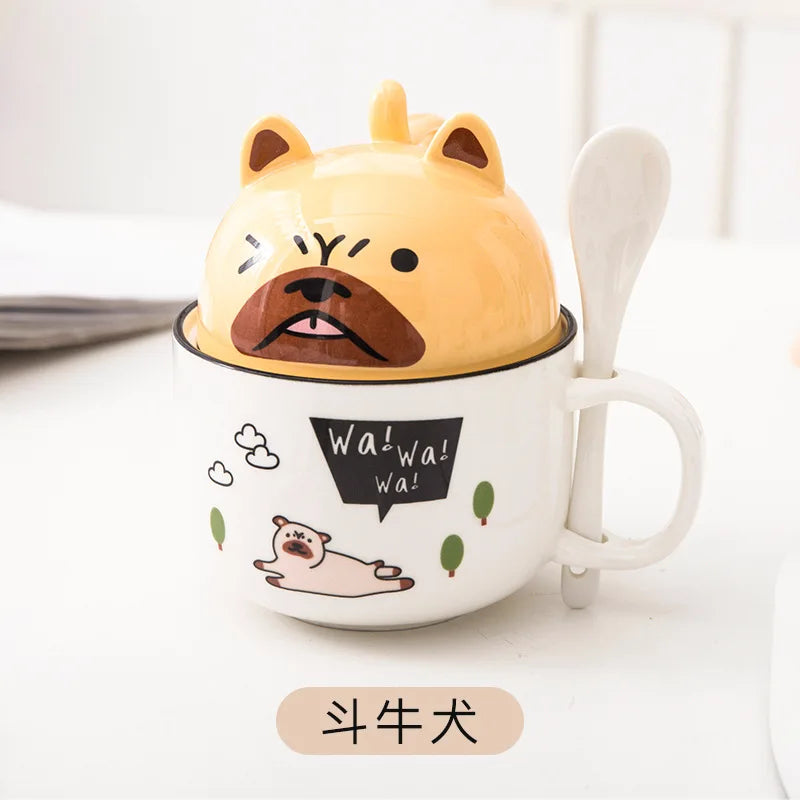 Shiba Inu Cat Coffee Cup Home Cartoon Animal Decoration Cup Creative Couple Ceramic Cup Afternoon Tea Breakfast Milk Tableware