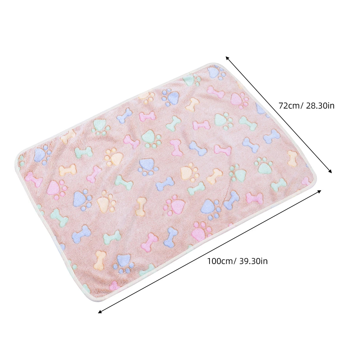 1Pcs Pet Dog Blanket Cushion Small Bone Patterned Lightweight Sleep Mat 60x40cm Print Random Hemming