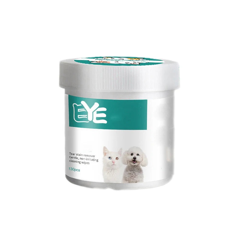 the PET EYE WIPES - Pet Eye Wipes Cats and Dogs, Tear Mark Wet Wipes, Cats and Dogs Universal No Irritation Cleaning Products, 130 Canned Wipes