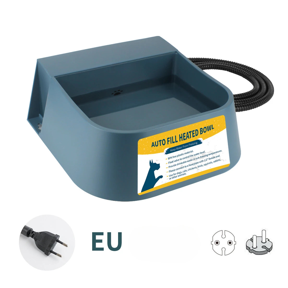 the HEATHYDRA PET FOUNTAIN - Heated Automatic Water Bowl for Dogs, Heated Dog Automatic Filling Outdoor Bowl, Heated Auto Waterer for Dog, Cats, Chickens, Animals
