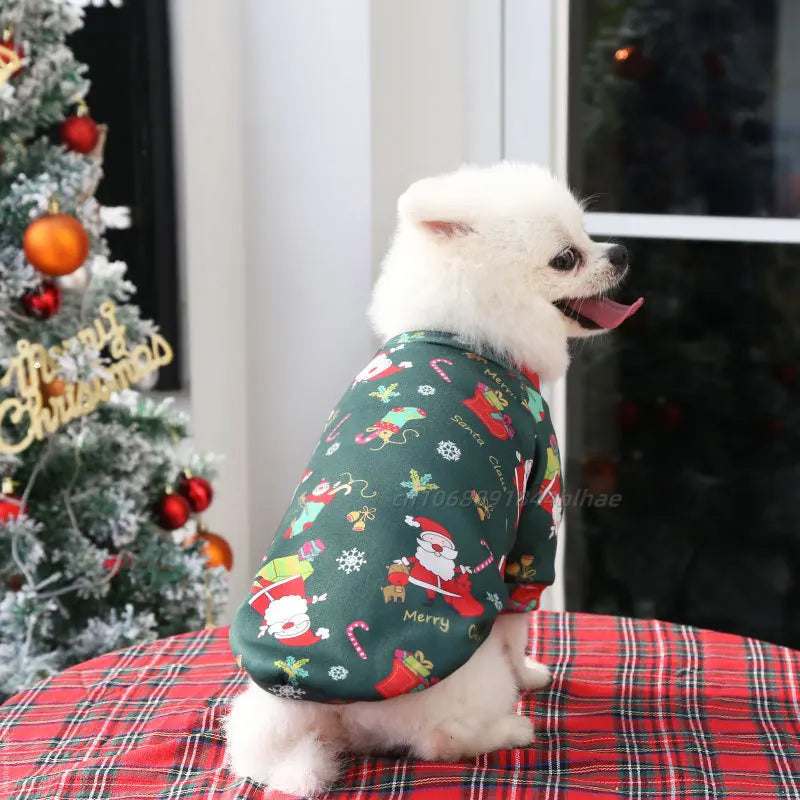 the MERRY MUTTS CHRISTMAS HOODIE - Christmas Dog Clothes, Pet Clothing, Hoodies, Comfortable Warm Soft Autumn Winter Puppy Outfit, Pet Dog Coat