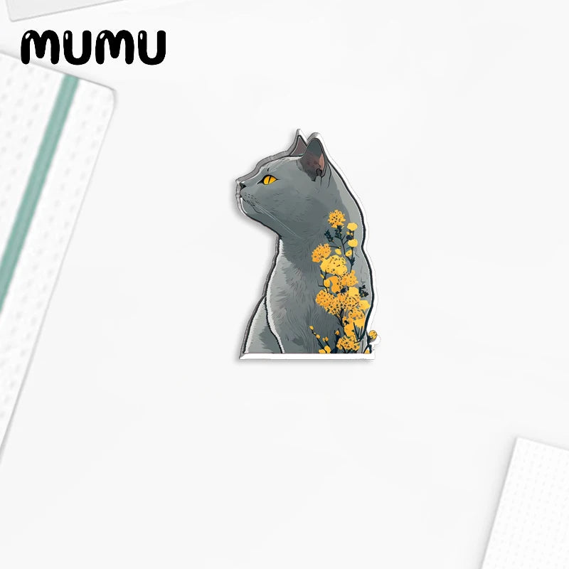 2023 New Dog Cat and Flowers Lapel Pin Cute Acrylic Brooches Handmade Epoxy Jewelry Shirt Bag Badge