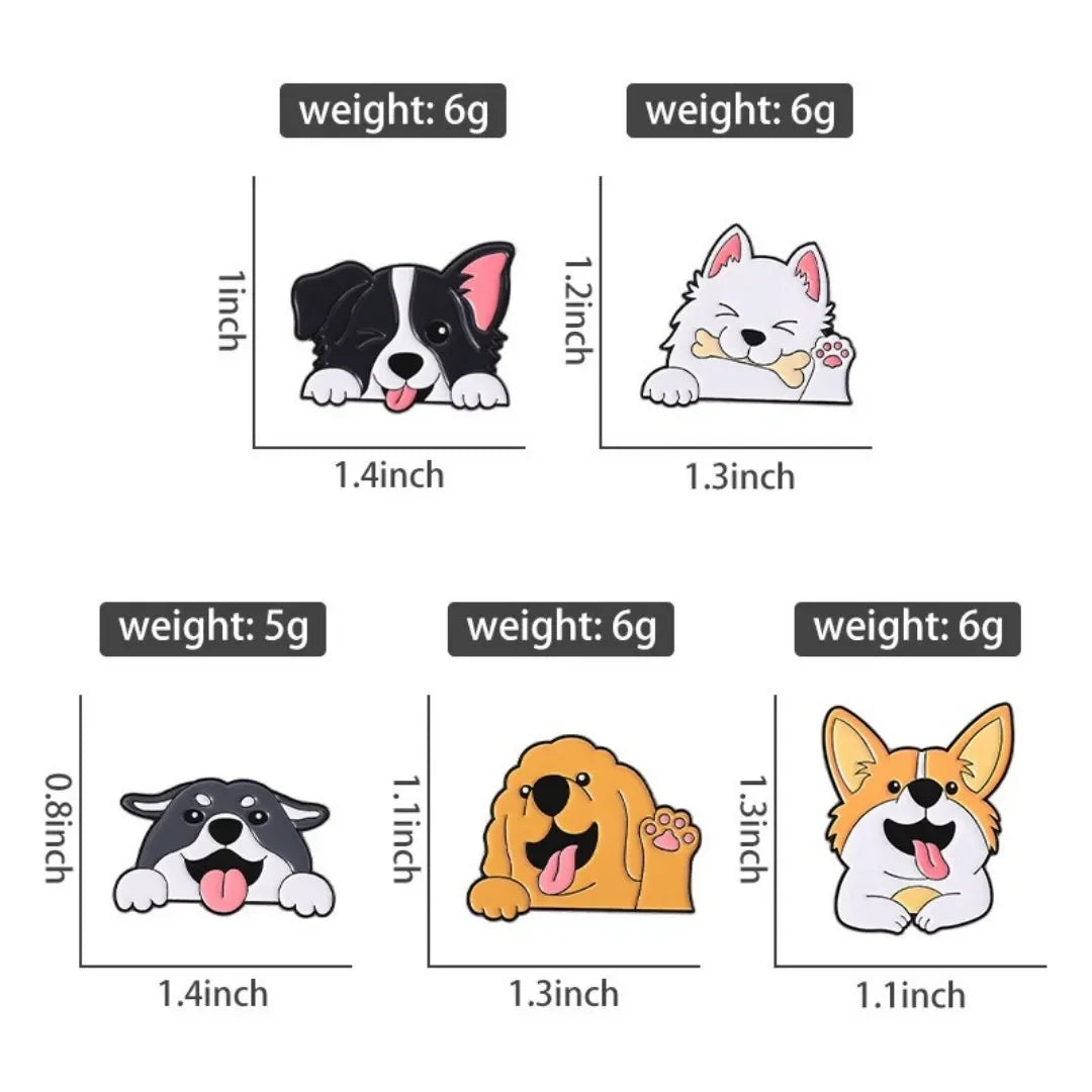 SillyPup Pins™ Cartoon Dog Enamel Pin Collection | Dog Paw Clothing™
