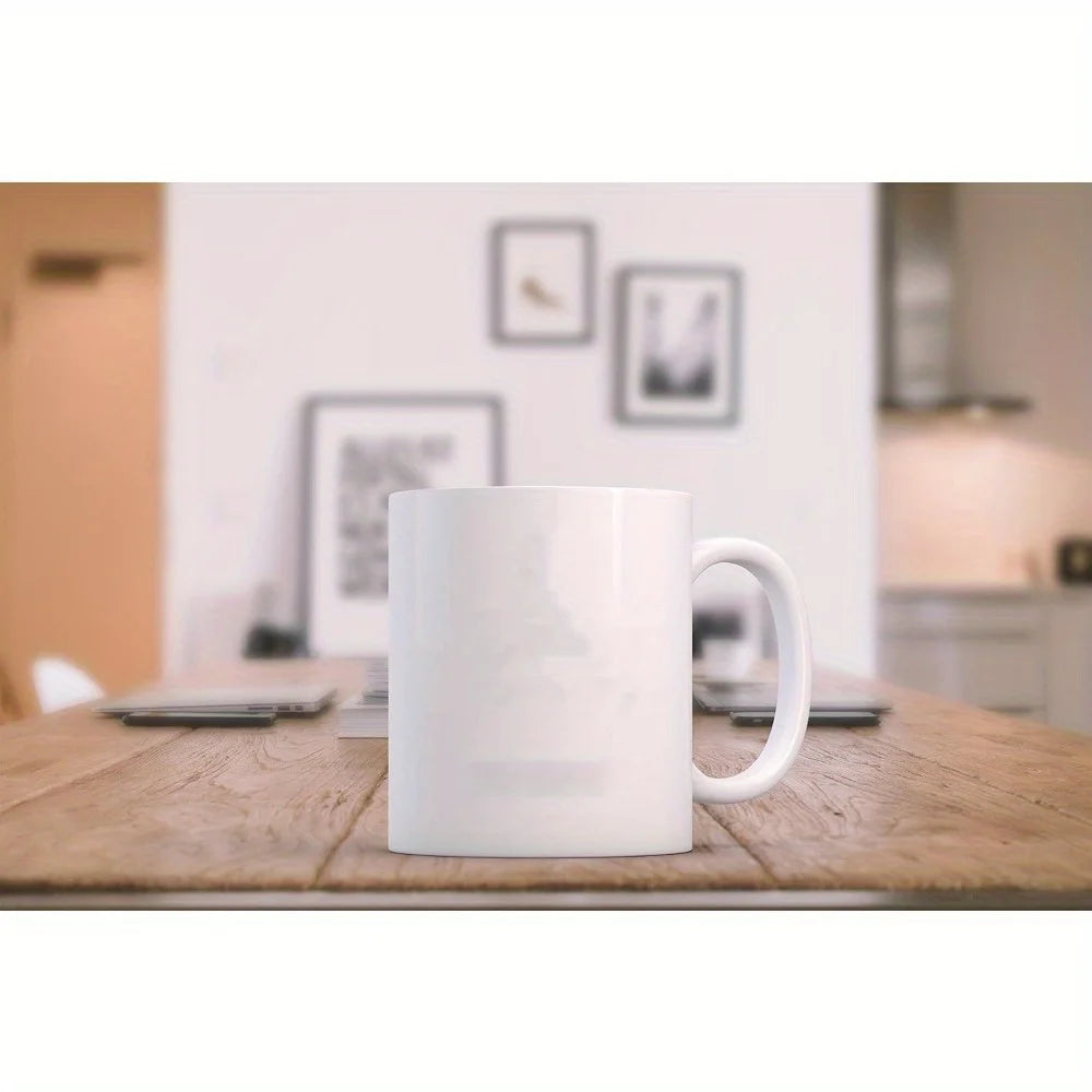 the PAWBLISS DOG CUP - Ceramic Dog Lovers Mug - Insulated Reusable Coffee Cup with "Dogs Make Me Happy" Design - Machine Washable, Multipurpose Gift