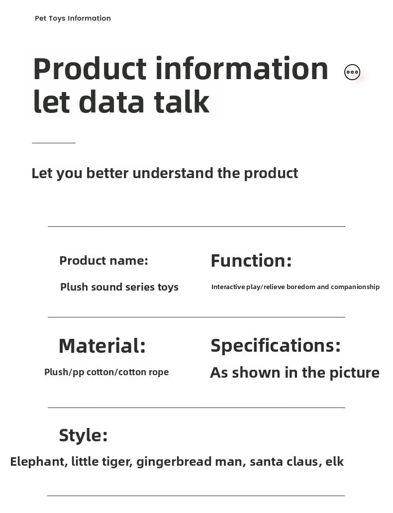 the MERRY PLUSH MUNCHERS - Christmas Plush Dog Toys with Cotton Rope & Squeakers, Chew Resistant Animal Dental Toys for Puppies, Teething Chew Toys