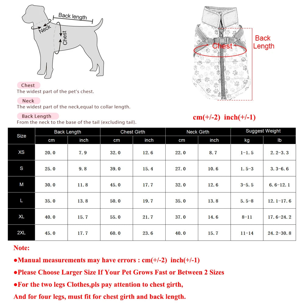 PawPrint Adventure Harness Coat™ Winter Dog Jacket | Dog Paw Clothing™