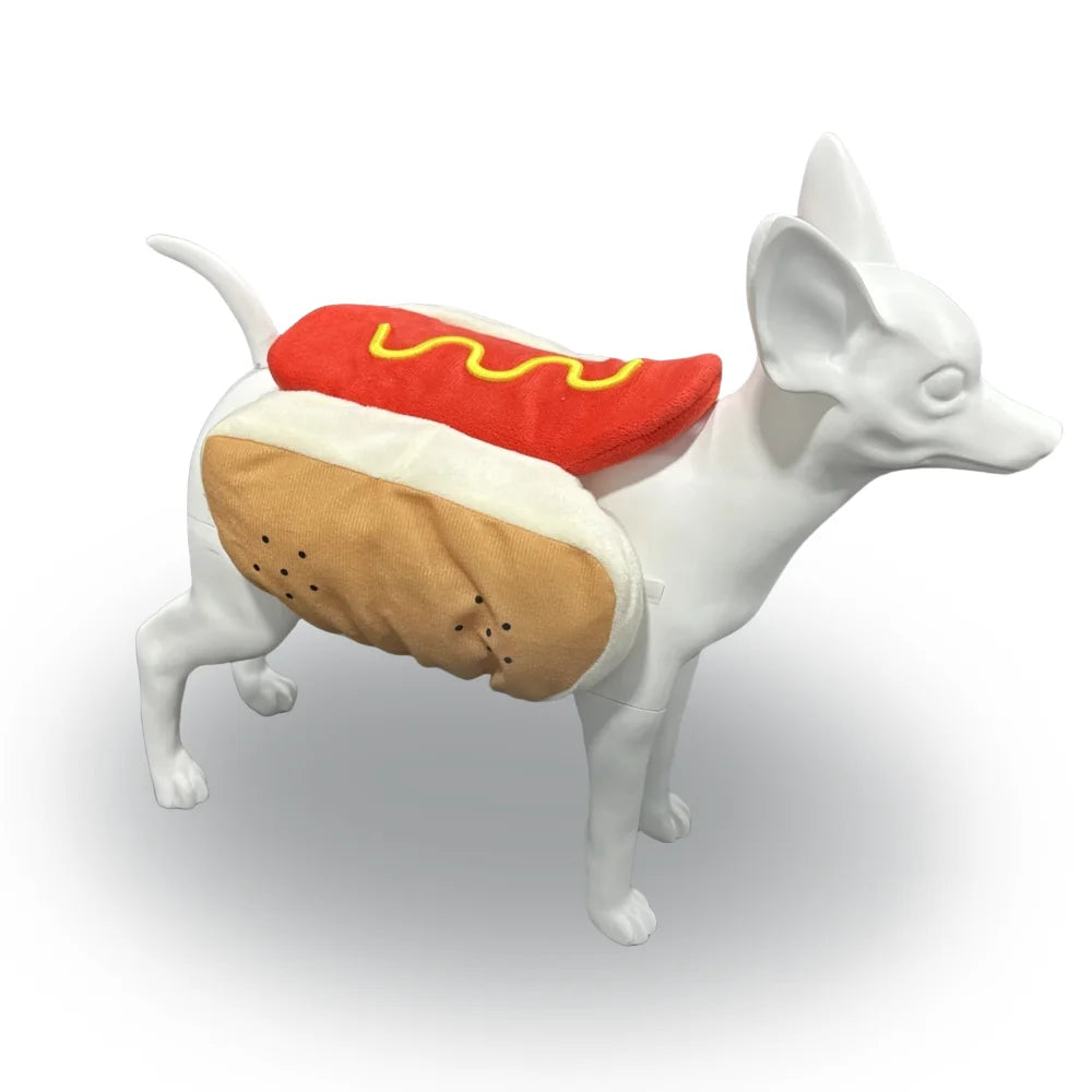 Funny Halloween Dog Costumes Large Small Dogs Cat Hot Dog Shaped Adjustable Pet Clothes Pets Party Costume Suit Bulldog Supplies