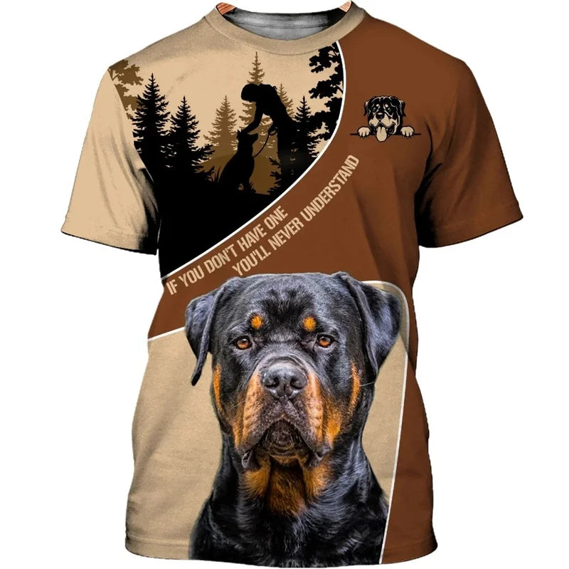 the BADASS DAWGS - Pitbull & Rottweiler 3D Graphic T-Shirts for Men