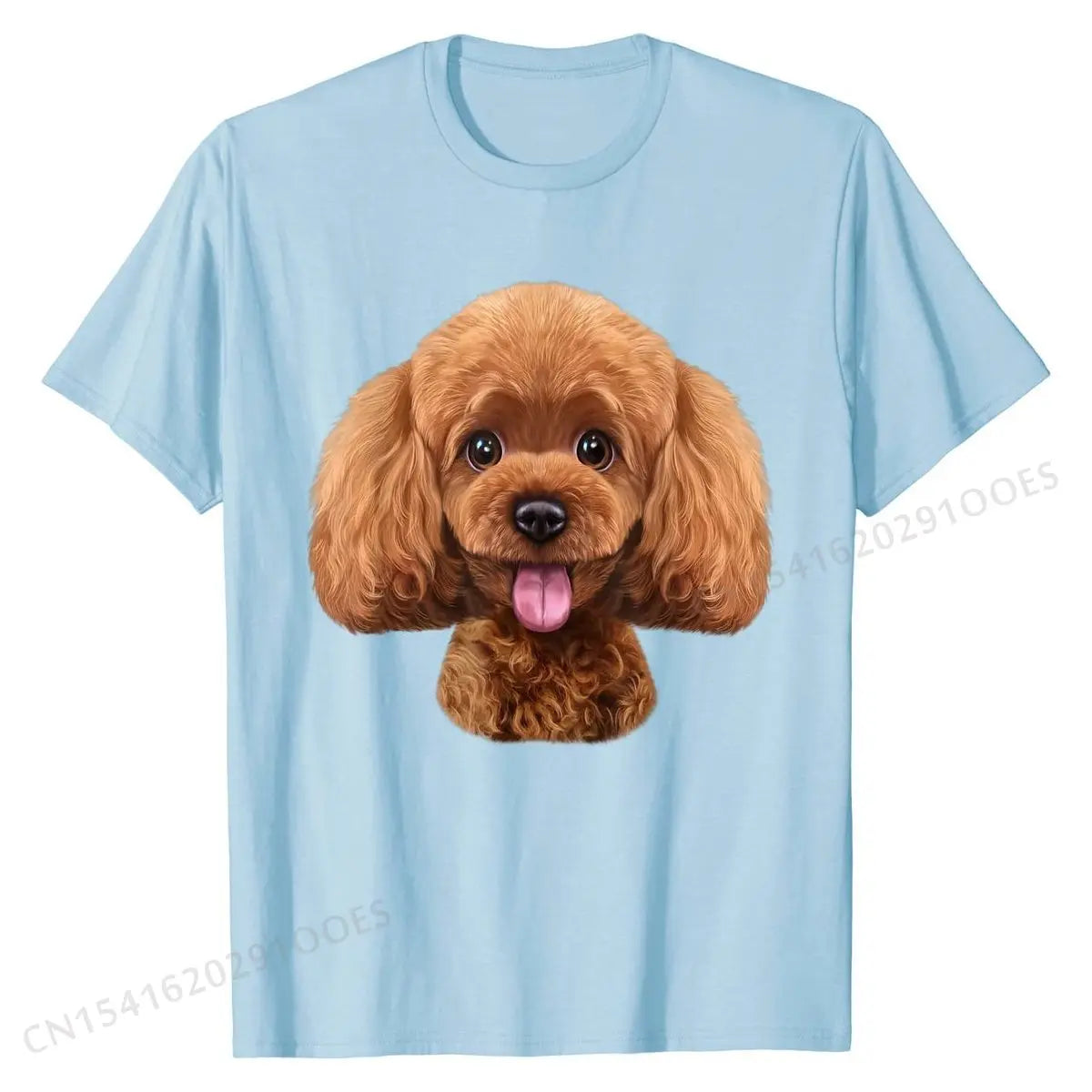 the POODLE FACE - Playful Toy Poodle Face, Funny Dog T-Shirt, Cotton Unique Tops & Tees