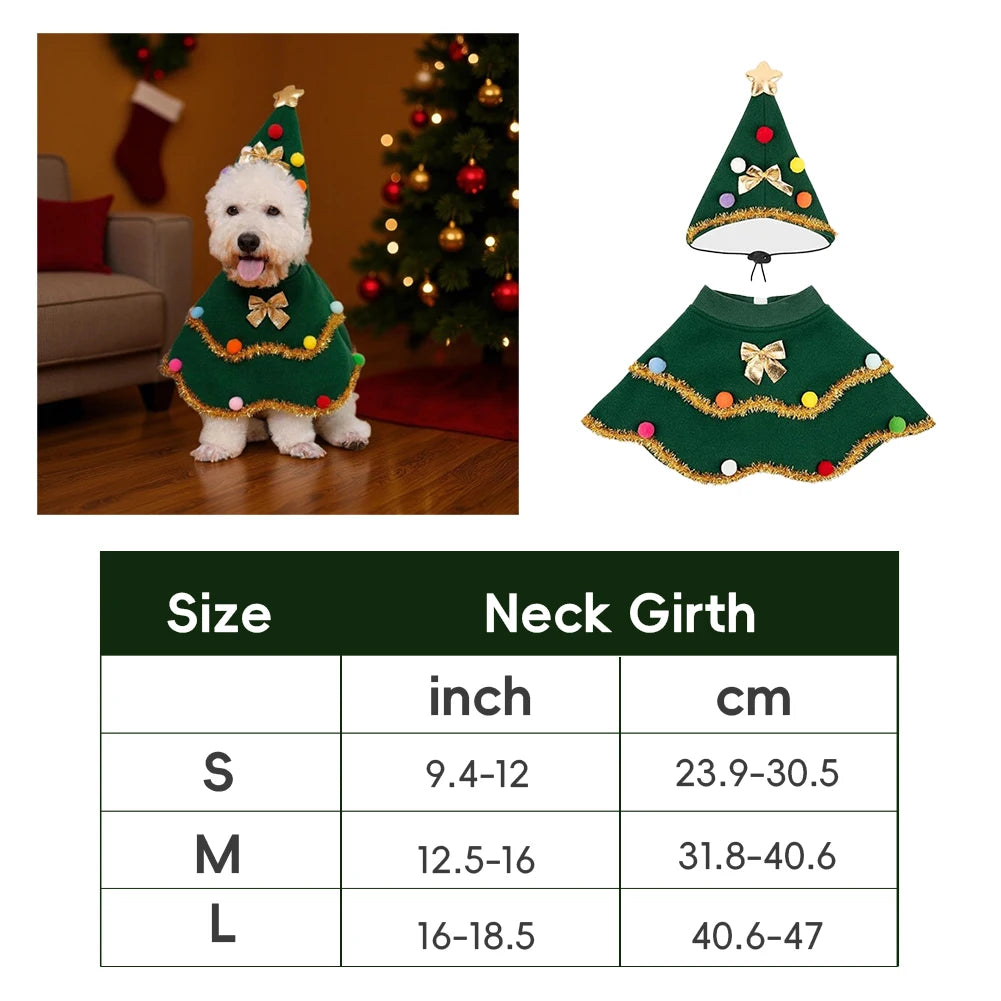 the CHRISTMAS TREE - Christmas Pet Clothes, Christmas Tree Pet Cape Shawl Dog, Holiday Gifts, Ropa Para Perro Puppy Clothes