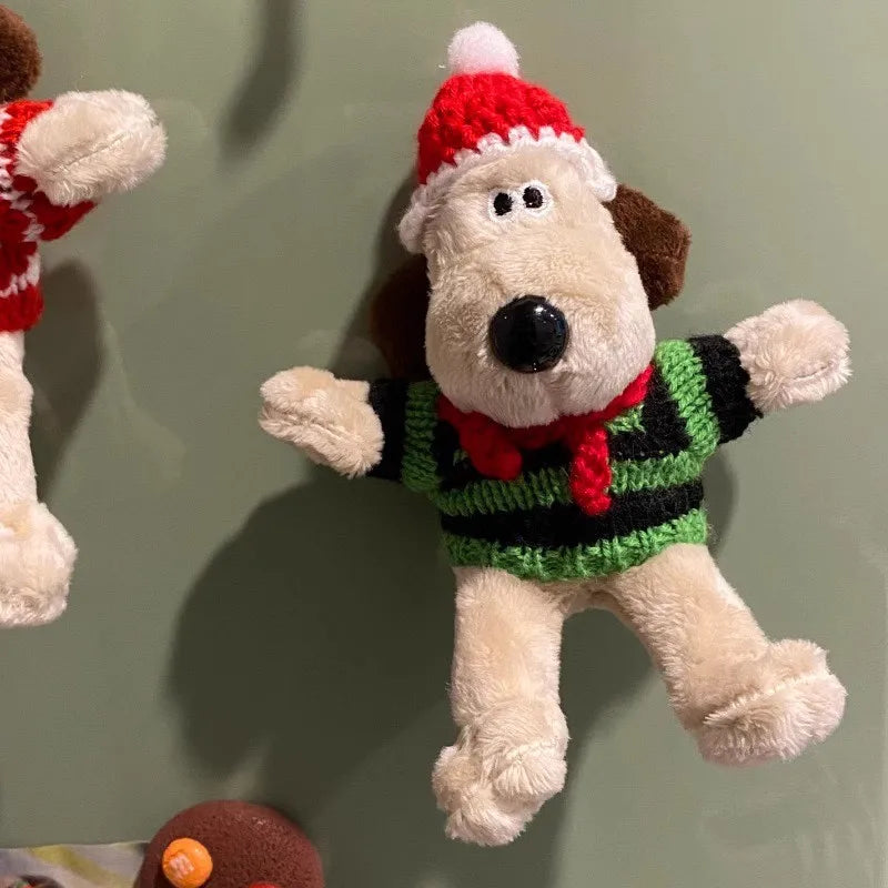 13cm-15cm Christmas Hat Puppy Refrigerator Magnet Sticker Photo Message Board Stickers Cartoon Cute Soft Magnet Home Deco