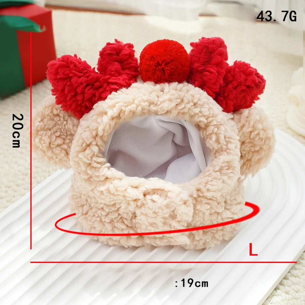 the MERRY CANINE - Funny Dog Christmas Hat, Pets Santa Bibs, New Year Party Cosplay Costume, Puppy Cap, Cute Cats Bandana, Clothes Accessories Gift