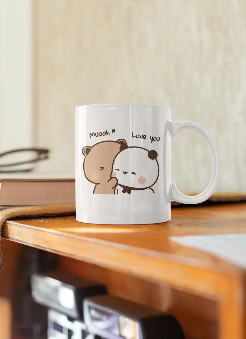 the DUDU & BUBU BREW MUG - Gift for Friends, Ceramic Coffee Cup, Angel Approaching When Butterfly Appears Mug, Best Gift for Friends/Birthday, Tea/Milk Mug