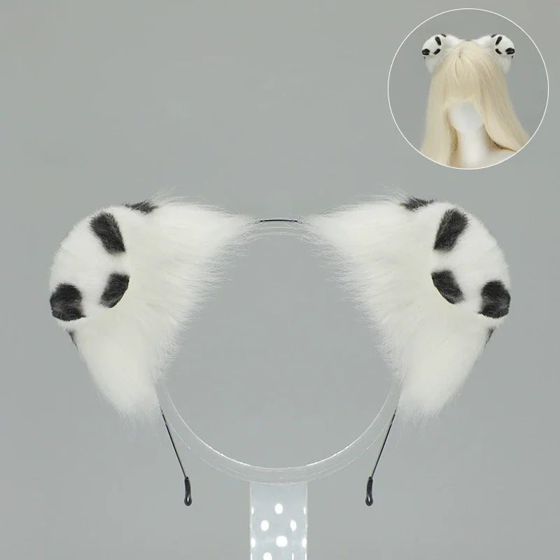 New Anime Handmade Kawaii Dog Furry Ears Headband Night Party Simulated Cute Wolf Dog Ears Cosplay Props