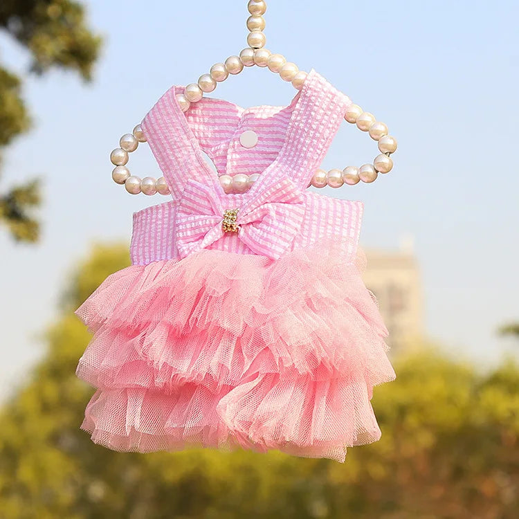 the PRINCESSPAW LACE SKIRT - Dog Summer Dress, Cat/Dog Lace Skirt, Pet Clothing, Chihuahua Stripe Skirt, Puppy/Cat Princess Apparel, Cute Puppy Clothes, Pet Products