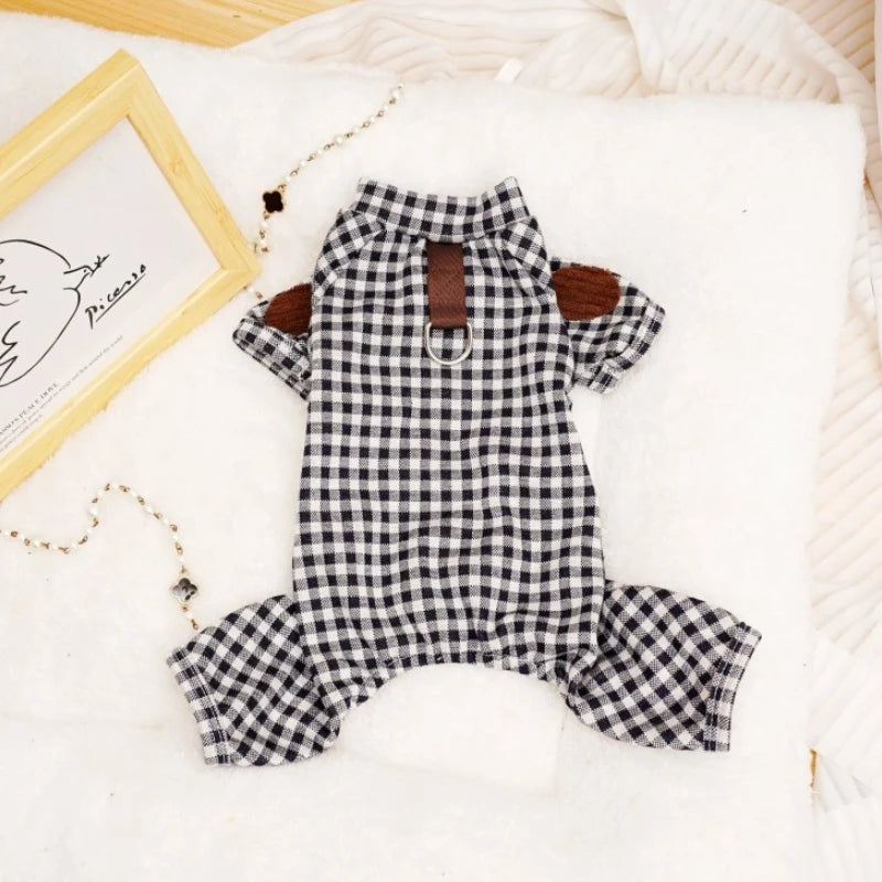 Soft Cotton Pet Dog Clothes Warm Dog Plaid Shirt Luxury Puppy Pullover Autumn Cat Shirt Cute Solid Pet Costume Chihuahua Clothes