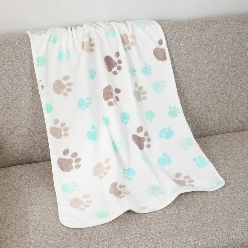 Thickened Soft Flannel Fleece Cat Dog Blanket Bed Mats Paw Foot Print Warm Pet Blanket Sleeping Beds Cover Mat For Pets Supplies