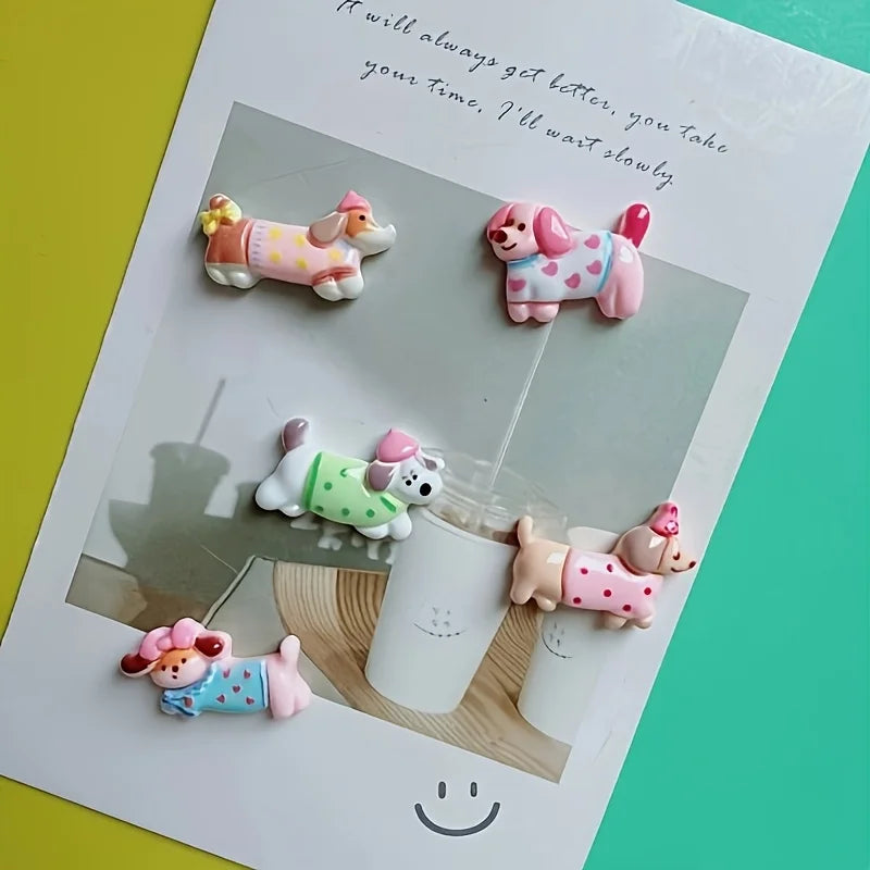 5pcs Dog Fridge Magnet Set - Creative Decor for Office, Kitchen, and Storage Cabinets - Home Decoration - Holiday Gift