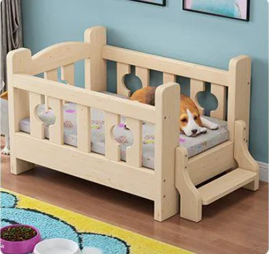 Kennel Solid Wood High and Low Bed Bunk Cat Nest Teddy Nest Dog Cot Cat Bed Dog Supplies Universal in All Seasons