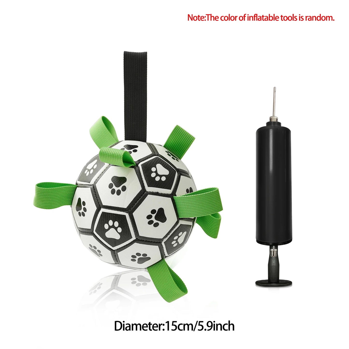 Dog Toys Soccer Ball with Straps Interactive Dog Toy for Tug of War Puppy Birthday Gifts Toy Durable Balls for Medium Large Dogs