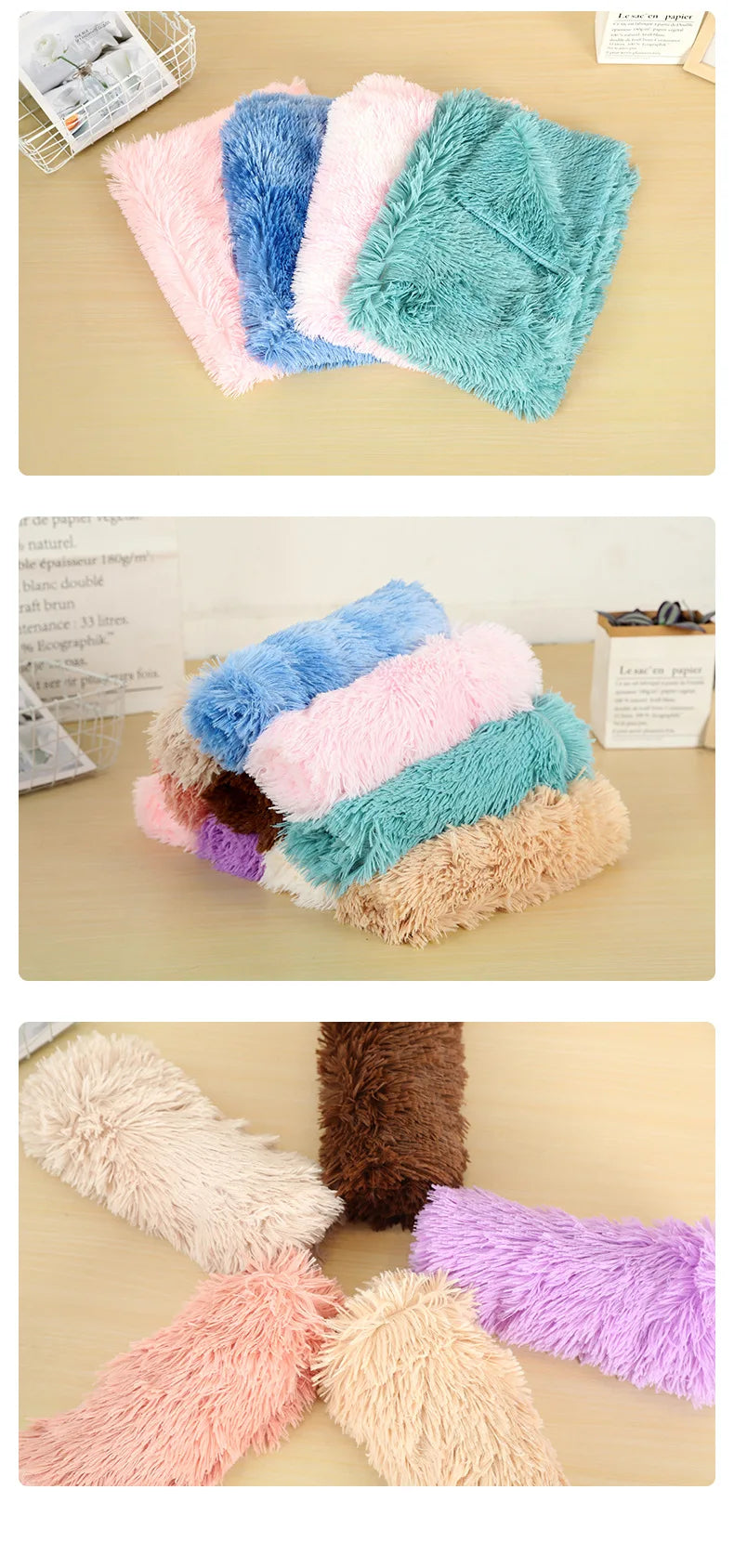 the PAWFLUFFY COZY BLANKET - Fluffy Mat, Long Plush Pet Blanket, Cat/Dog Sleeping Mats, Puppy Winter Warm Thin Kennel Cushion, Soft Covers for Large Dogs, Mattress
