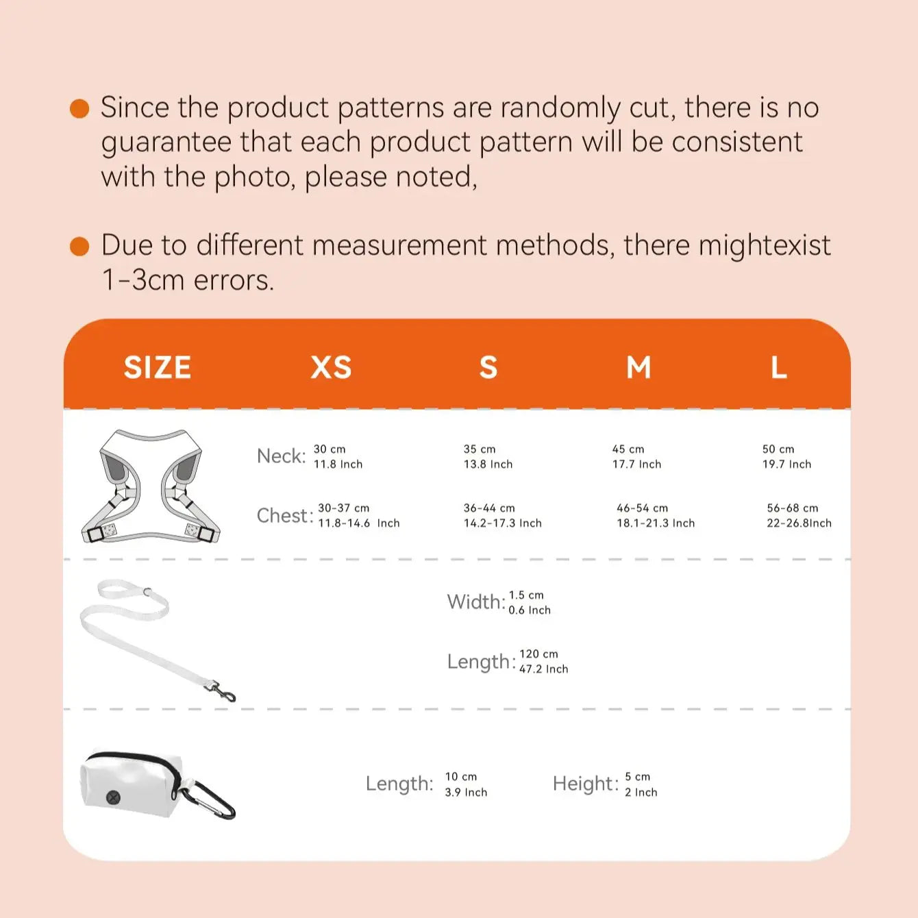 the JUCIYPAWS 3-PIECE SET - 3PCS/Set Watermelon Love, High Quality Dog Harnes Leash with Poop Bag Holder Set, Soft Breathable Lining