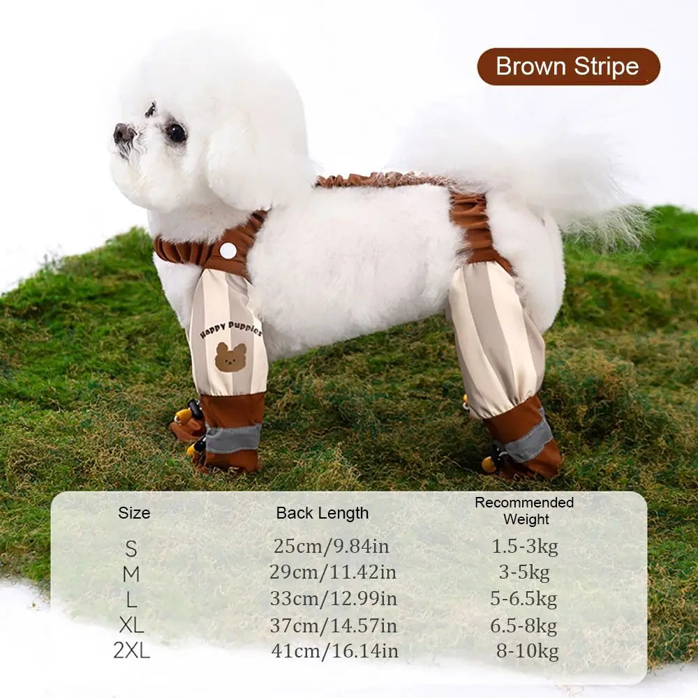 Reflective Stripe Pet Strolling Going Out Pants Adjustable Full Leg Protection Dog Boot Leggings Waterproof Dust-proof