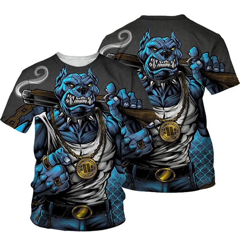 the ALPHA DAWGS - Pet Dog Boxing 3D Printing T-Shirts for Men