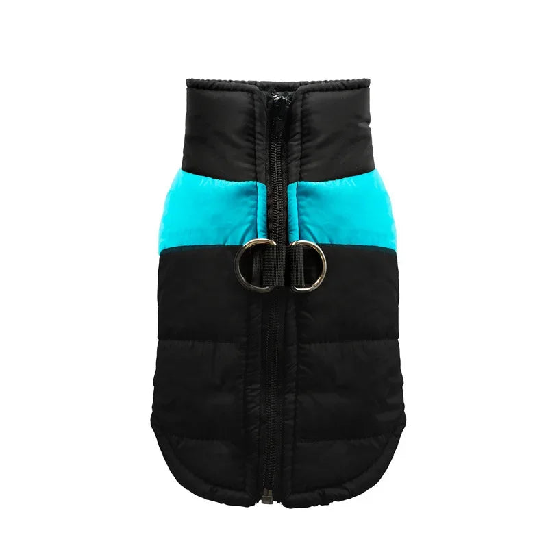 the ALLWEATHER D-RING JACKET - Dog Winter Jacket with D-Ring, Puppy Waterproof Vest Coats with Zipper, Windproof Outdoor Jackets for Small/Medium/Large Dogs