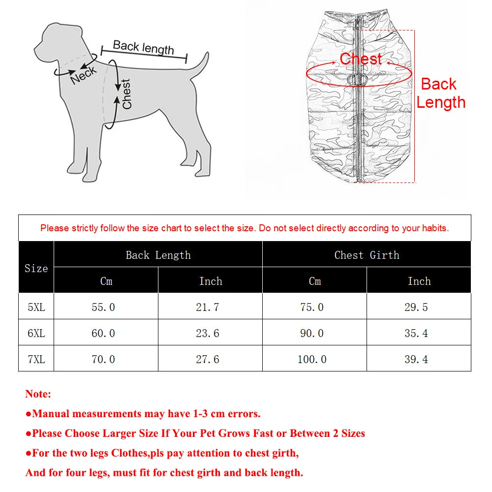 the CAMO COLDFRONT JACKET - Winter Dog Clothes for Medium/Large Dogs, Jacket Waterproof Labrador Coat, Camouflage Print Golden Retriever Outfits, Pet Costume