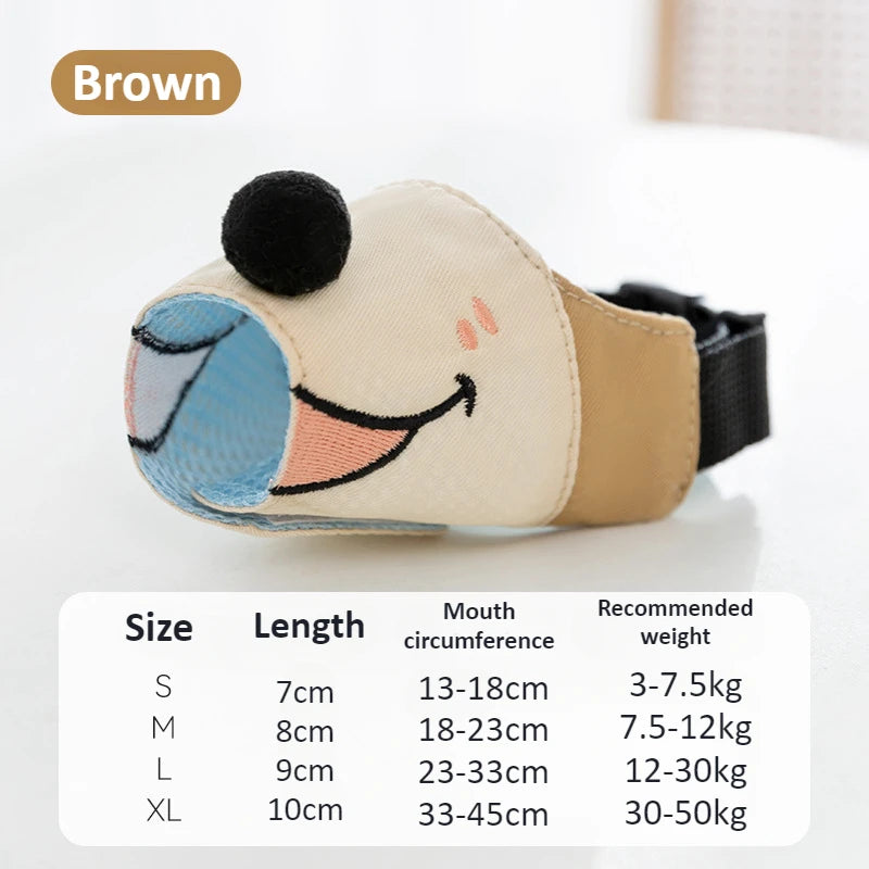 the HAPPYSNOUT MUZZLE - Dog Muzzles for Small to Large Dogs, Anti-Barking Adjustable Muzzle, Breathable Gentle Cloth Dog Muzzle, Cute Funny Dog Muzzles