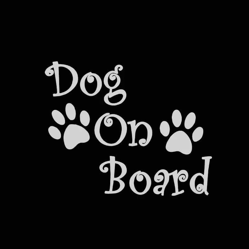 the PAWPRINTS ON BOARD DECAL - Dog On Board Dog Footprints PVC Decorative Stickers, Vinyl Film Cute Funny Decal for Car Body Bumper, Rear Window, Auto Accessories