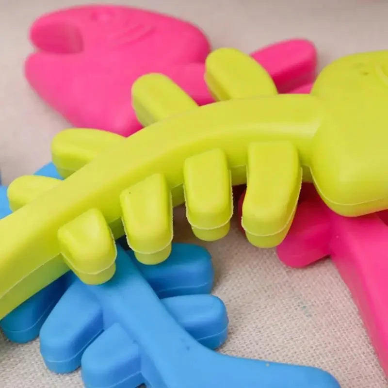 AquaBite Bone™ | Fish-Bone Rubber Teething Chew Toy for Puppies | Dog Paw Clothing