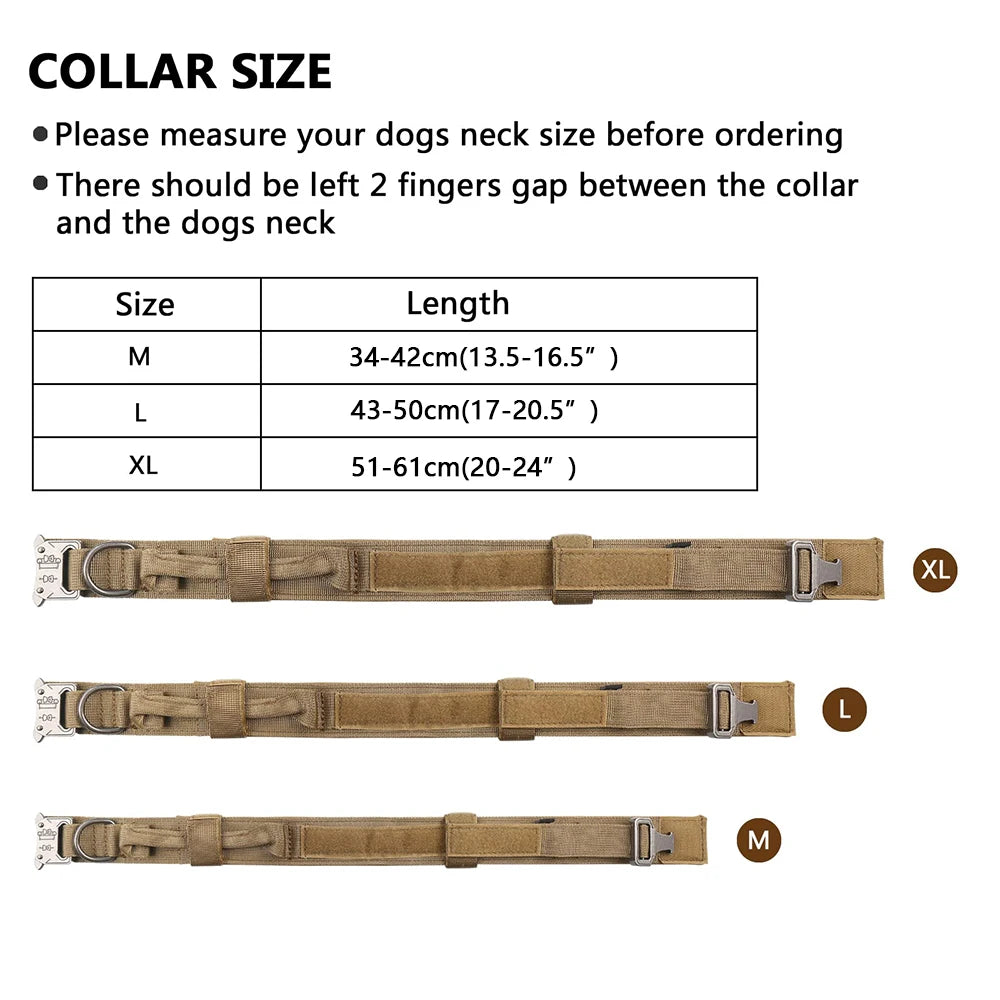 the IRONLOCK TACTICAL COLLAR - Tactical Dog Collar, Adjustable Pet Collar, Training Dog Collar with Heavy Duty Metal Buckle for Medium and Large Dogs, Accessories