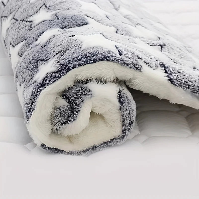 1pc Ultra-Soft Thermal Dog Crate Pad | Winter Heated Pet Bed Mat with Orthopedic Support for Warm Sleeping