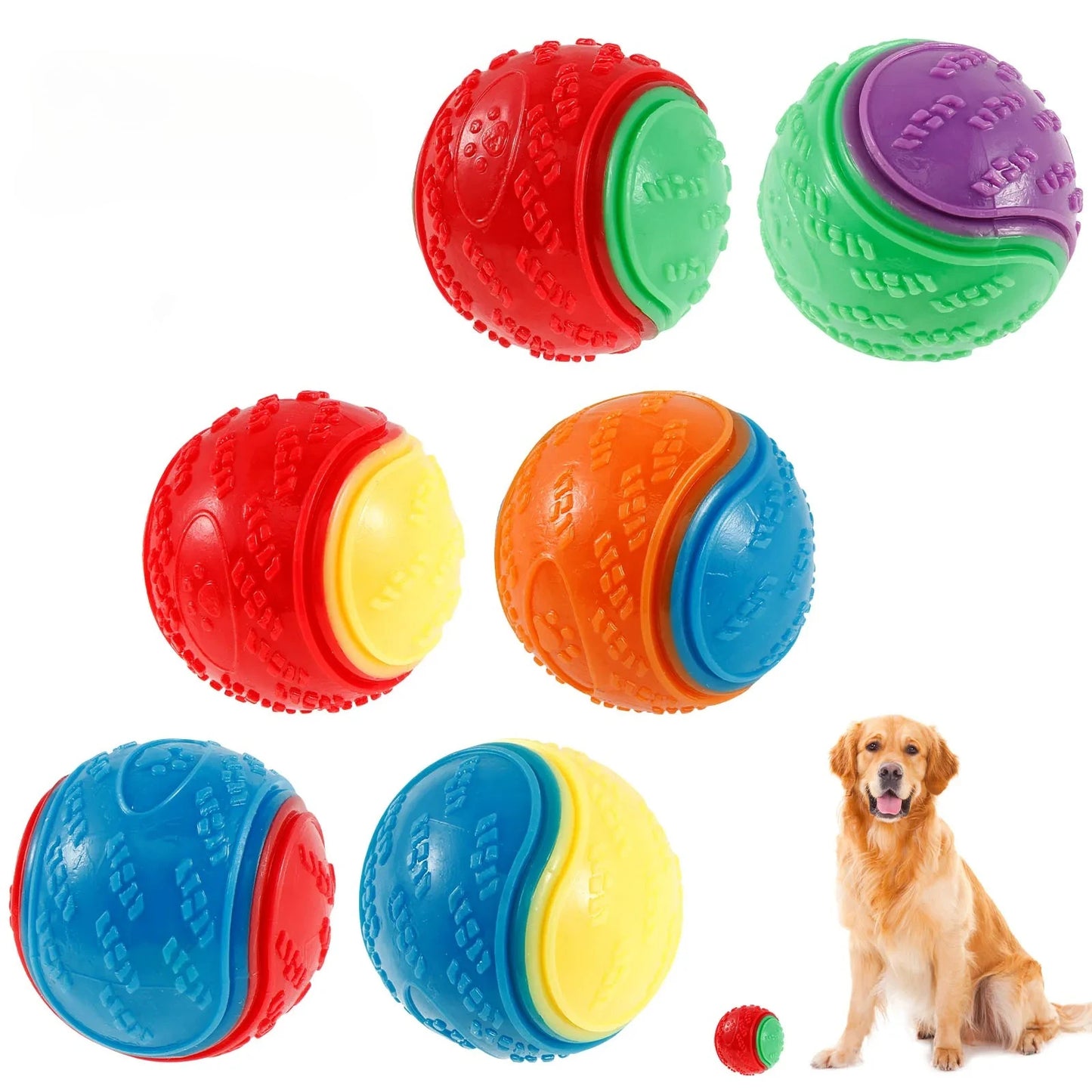 ChewSqueak Dental Ball™ | TPR Squeaky Bite-Resistant Dog Toy | Dog Paw Clothing