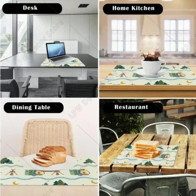 Dachshund Dog Tribe Restaurant Kitchen Table Placemats Coasters Coffee Coasters Home Decor