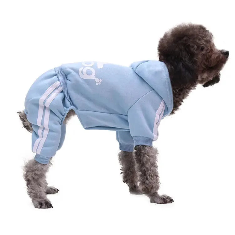 4 Legs Sweatshirt Fashion Stripes Puppy Clothes Soft Warm Pullover Dog Winter Jumpsuit Dog Hoodies for Small Medium Dogs Cats
