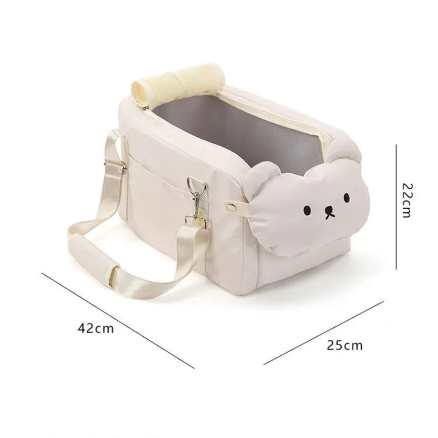Pet Dog Car Seat Cat Carrier Booster Seat on Armrest Travel Bags for Cats Dogs with Easy Carrying Strap Travel Car Carrier