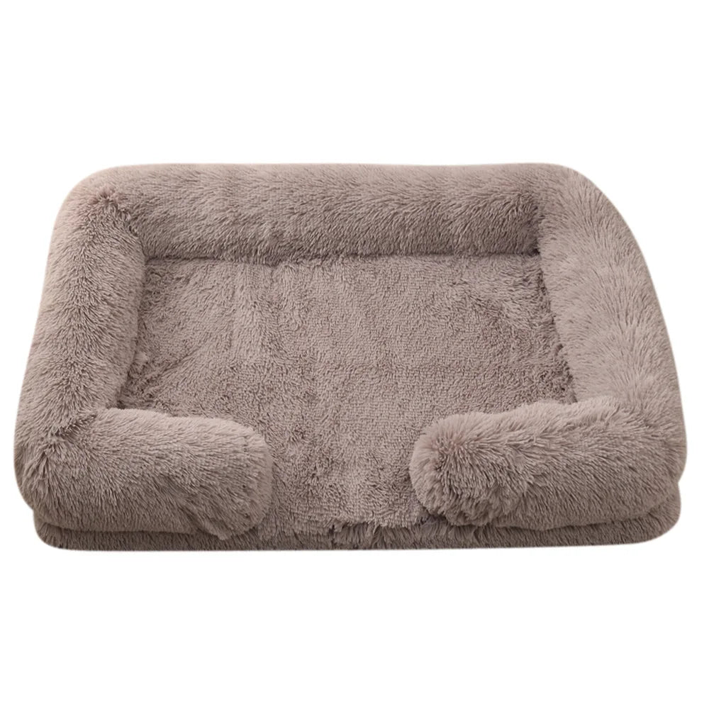 Full Filling Medium Dog Bed Half Surround Large Dog Sofa Soft Square Cat Bed Kennel Plush Puppy Nest House Accessories