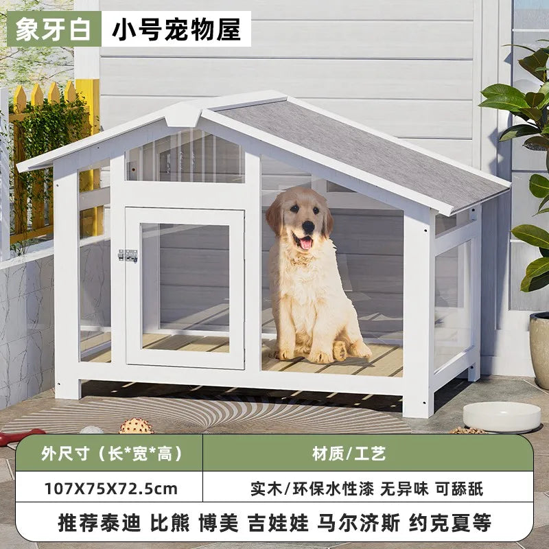 the ZEN DOGHOUSE - Doghouse Outdoor Warm and Rainproof Four-Season Universal Dog Cage, Outdoor Pet Nest Villa, Small Medium and Large Dog Sleeping