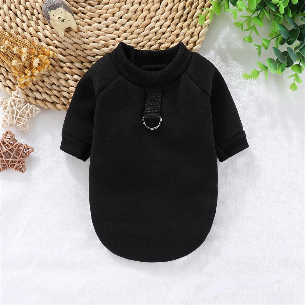 Dog Hoodies Clothes Winter Solid Pet Clothing Sweater For Small Dogs York Puppy Hoodies Costume Black Blue Red Pet Sweatshirt XL